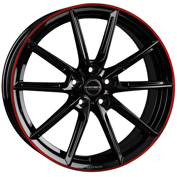 Borbet LX19 black glossy rim red 8,00x19 5x114,30 ET45,00