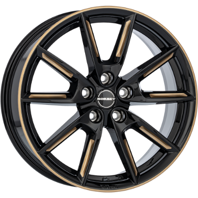 Borbet LX18 black gold spoke rim 8,00x18 5x112,00 ET48,00