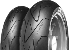 Detailný pohľad na behúň Continental ContiSportAttack 120/70ZR17 (58 W) Front TL M/C